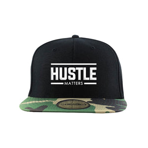 Hustle Matters® Black/Camouflage Snapback